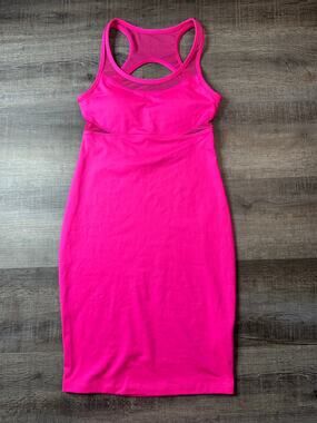 Fabletics Tropez Hot Pink Dress Sporty Activewear Racer Back Built in Bra XXS